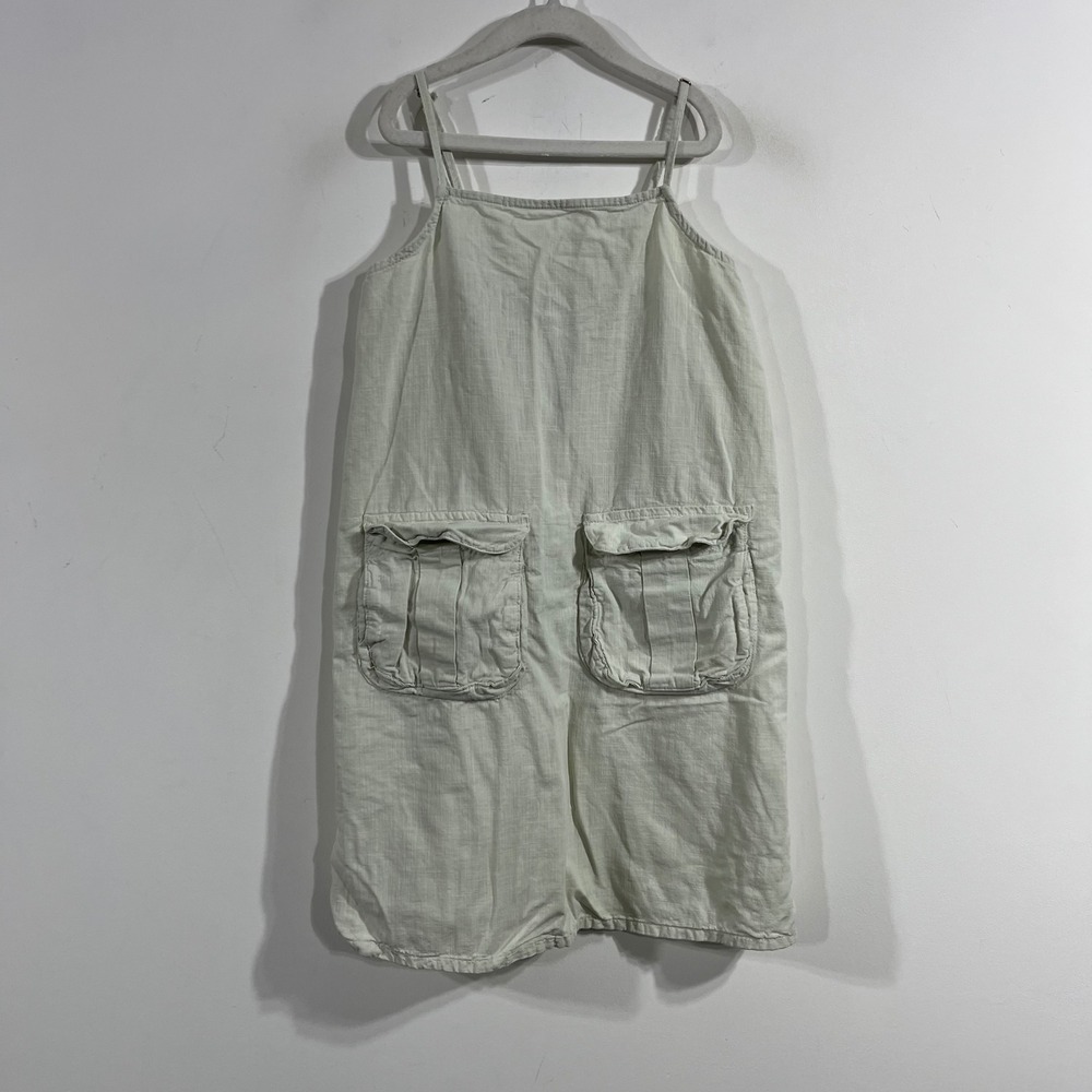 Zara Kids Girls Cotton Cargo Pocket Pinafore Dress Size 13-14 Minimalist Retro